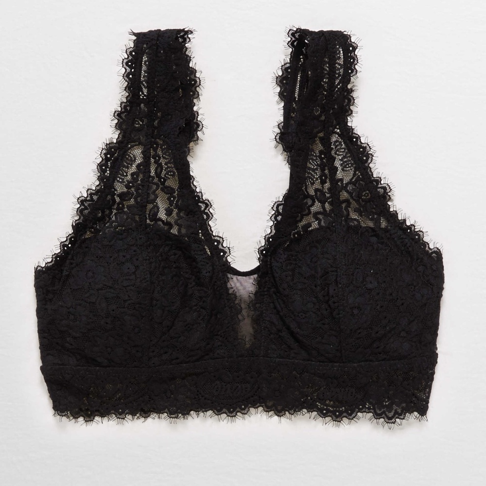 NWOT Aerie Eyelash Lace Plunge Bralette